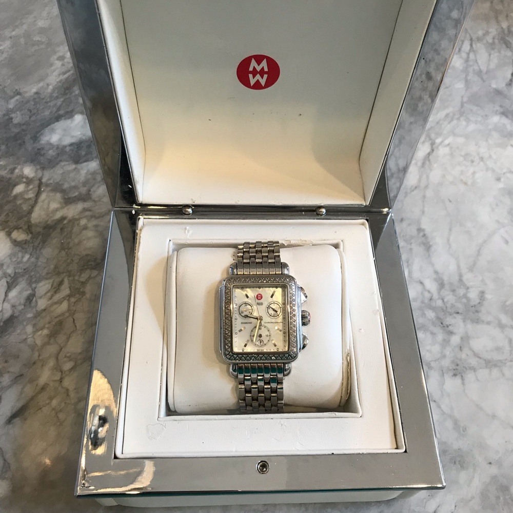 AUNTHENTIC! Michele Deco watch with Diamonds